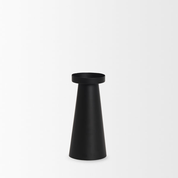 Quadir Medium Matte Black Metal Candle Holder
