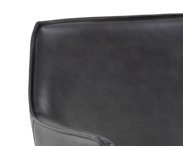 CROSBY SWIVEL LOUNGE CHAIR - ALPINE BLACK LEATHER