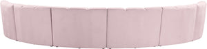 Lynda 6pc. Modular Sectional In Pink Velvet