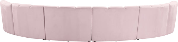 Lynda 6pc. Modular Sectional In Pink Velvet