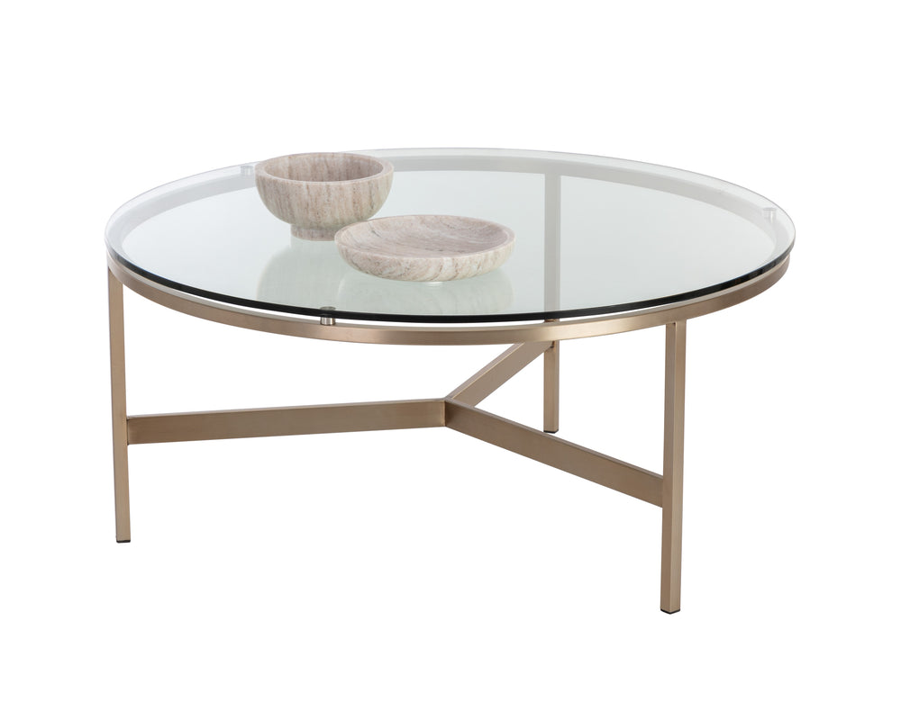 FLATO COFFEE TABLE - ANTIQUE BRASS