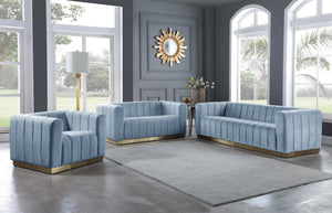 Francis Sofa In Sky Blue Velvet
