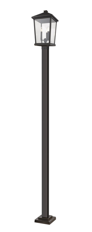 Beacon 3 Light Outdoor Post Mounted Fixture in Oil Rubbed Bronze Finish
