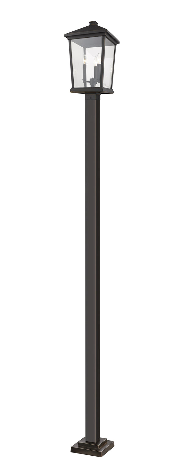 Beacon 3 Light Outdoor Post Mounted Fixture in Oil Rubbed Bronze Finish
