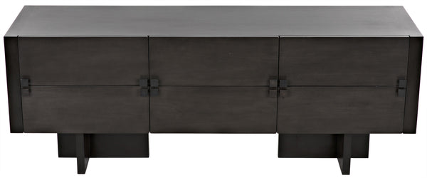 Amidala Mahogany and Veneer Sideboard with Brass Pulls in Two-Tone Pale