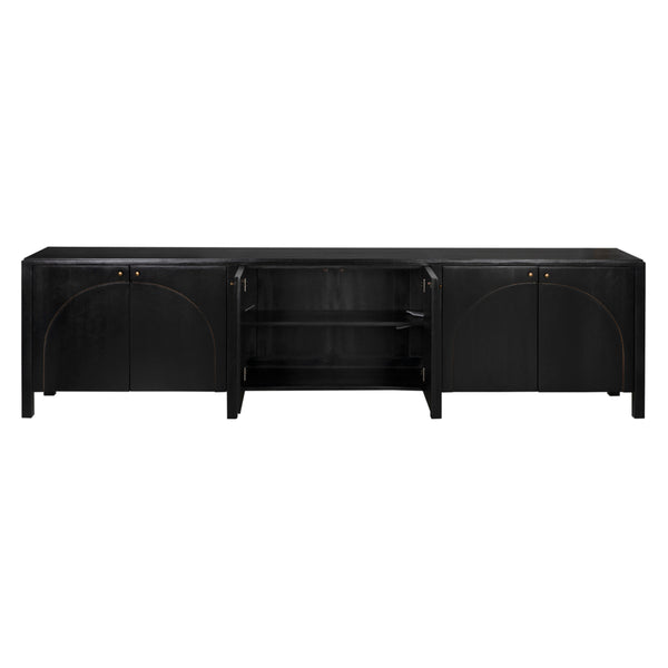 Weston Sideboard, Hand Rubbed Black with Light Brown Trim