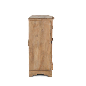 San Rafael 75-Inch Mango Wood Cabinet with Carved Lattice Work Doors