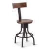 Industrial Modern Acacia Wood Adjustable Bar Stool