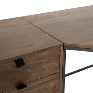 Trey Desk System With Filing Credenza