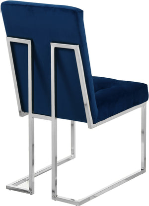 Sara Dining Chair In Navy Velvet