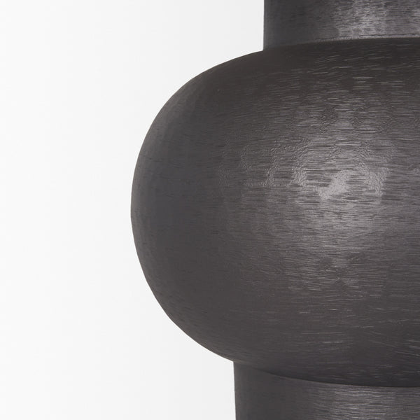 Salaah Black Brushed Metal w/ Beige Shade Table Lamp