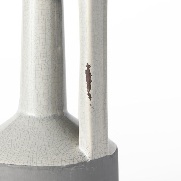 Burton 10.2H Small Two Tone Gray Ceramic Jug Vase