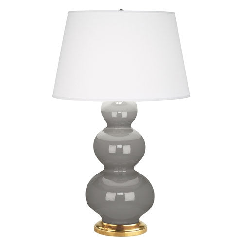 Smokey Taupe Triple Gourd Table Lamp