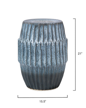 Algae Ceramic Indoor/Outdoor Side Table, Blue