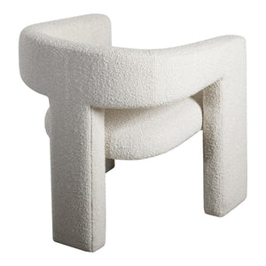 Moe's Elo Sculptural White Armchair