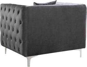 Stuart Chair In Grey Velvet