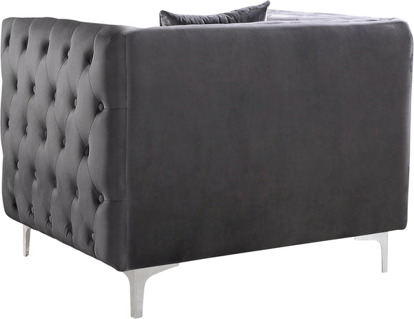 Stuart Chair In Grey Velvet