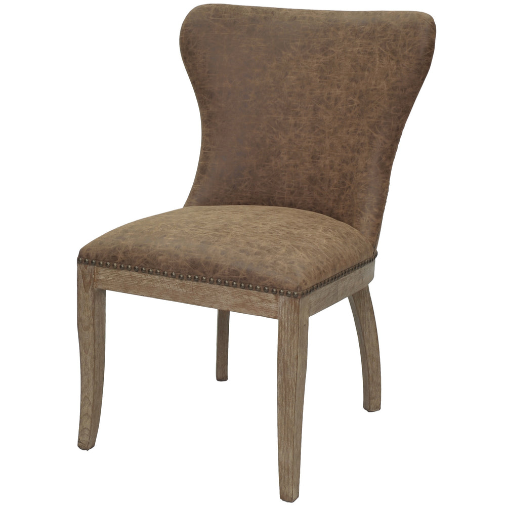 Dorsey Chair Drift Wood Legs In Nubuck Chocolate