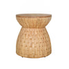 ROUND OCCASIONAL TABLE WITH WATER HYACINTH WEAVE AND MINDI WOOD TOP