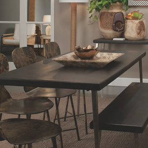 Farmhouse Wood Dining Table, Black