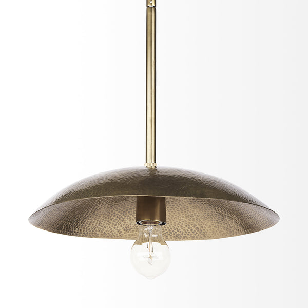 Garnet 13L x 13W Gold Hammered Metal Pendant Light