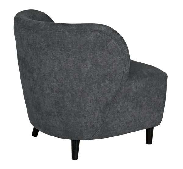 Laffont Sungkai/Mindi Chair in Charcoal Black with Ocean Grey Fabric