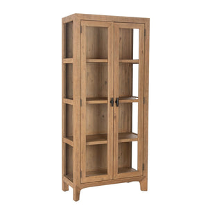 Crest Solid Wood Tall Cabinet with Glass Doors