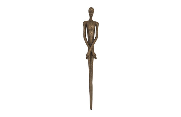 Skinny Male Wall Art, Resin, Bronze