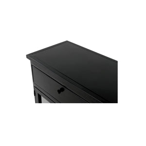 Moe's Henry Metal Sideboard Black with Glass Doors