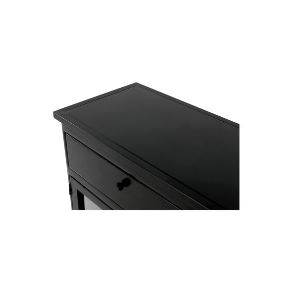 Moe's Henry Metal Sideboard Black with Glass Doors