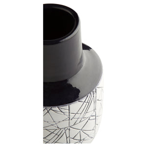 Medium Dark Zenith Vase in Blue and White