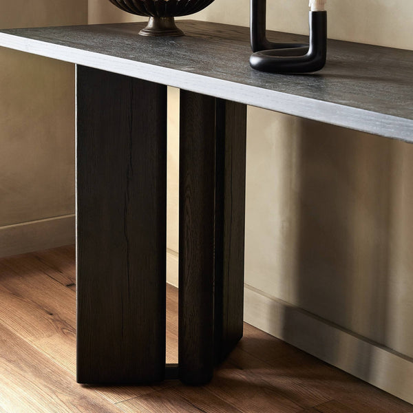 Huxley Console Table In Smoked Black Veneer