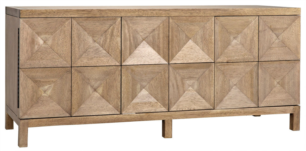 Quadrant 3 Door Sideboard, Washed Walnut