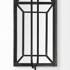 Noah 12.2x55 Black Metal w/White Fabric Shade Rectangular Wall Sconce