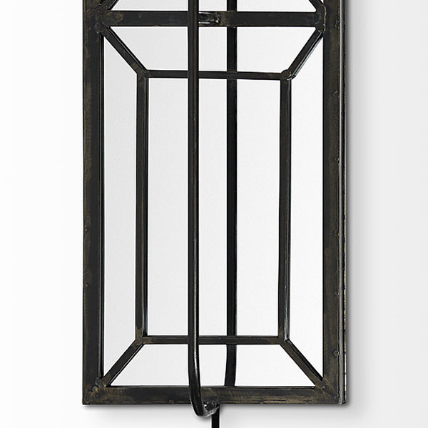 Noah 12.2x55 Black Metal w/White Fabric Shade Rectangular Wall Sconce