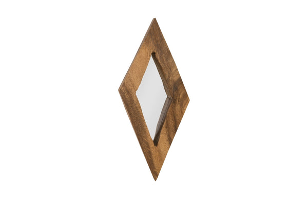 Diamond Chamcha Wood Mirror, Small, Natural