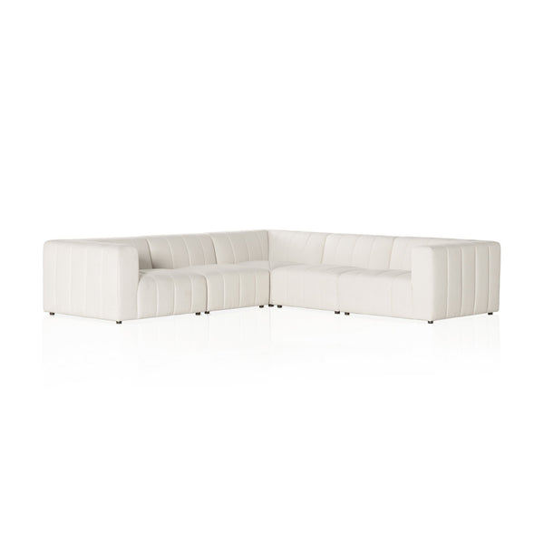 Langham Channeled 5-Piece Sectional - Fayette Cloud