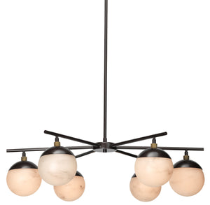 Metro Faux Alabaster 6-Light Chandelier