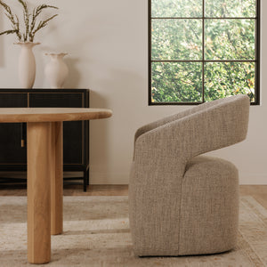 Moe's Barrow Rolling Dining Chair in Grey Storm