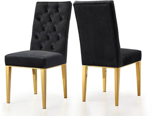 Orville Dining Chair In Black Velvet
