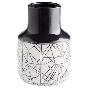 Small Dark Zenith Vase in Blue and White