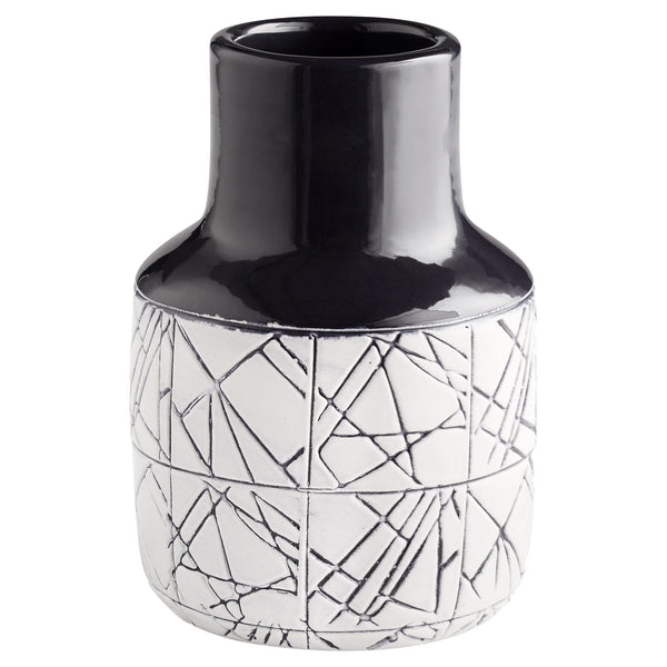 Small Dark Zenith Vase in Blue and White