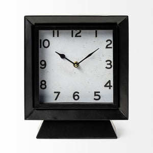 Ralph I Black Metal Square Table Clock