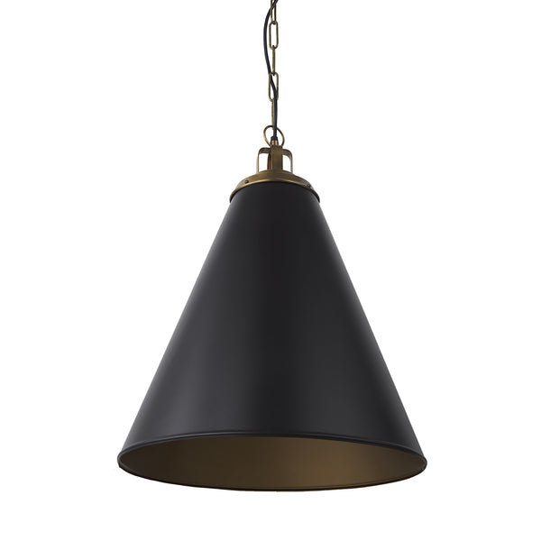 Fenton  18.0L x 18.0W x 23.0H Black W/Antiqued Gold Accents Pendant Light
