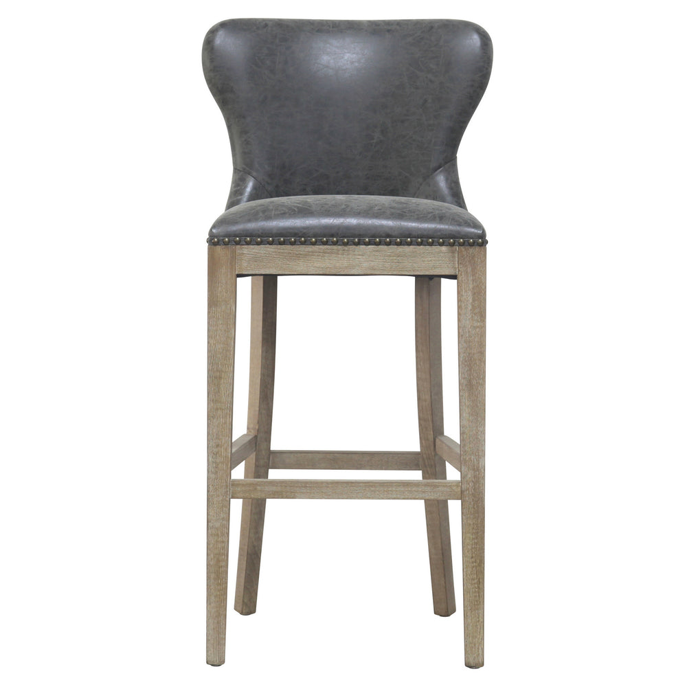 Dorsey Bar Stool Drift Wood Legs In Nubuck Charcoal