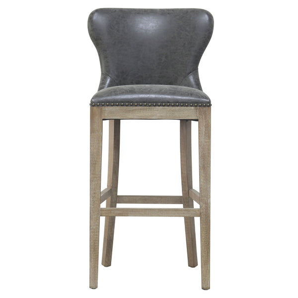 Dorsey Bar Stool Drift Wood Legs In Nubuck Charcoal