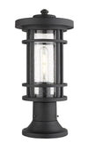 Jordan 1 Light Outdoor Pier Mounted Fixture in Black Finish