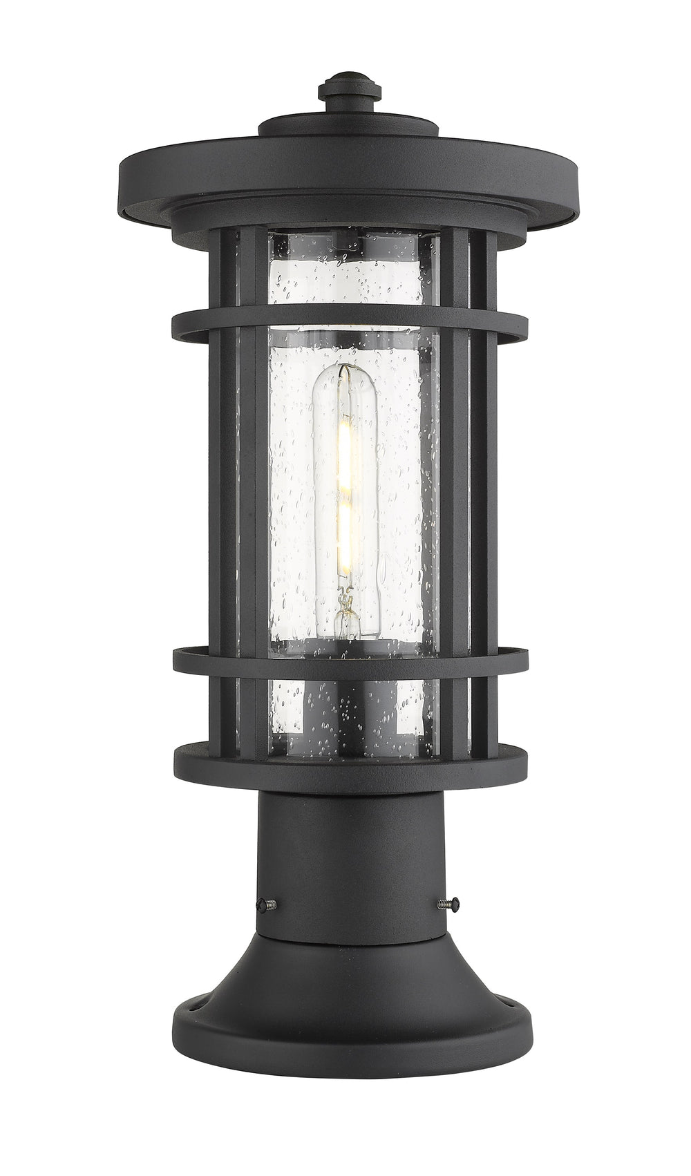 Jordan 1 Light Outdoor Pier Mounted Fixture in Black Finish