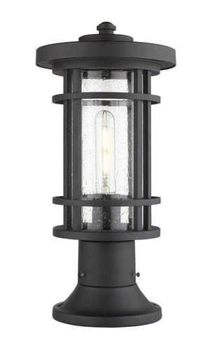 Jordan 1 Light Outdoor Pier Mounted Fixture in Black Finish