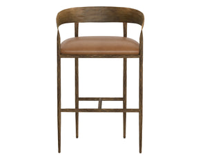 ZANATTA BARSTOOL - TAN LEATHER